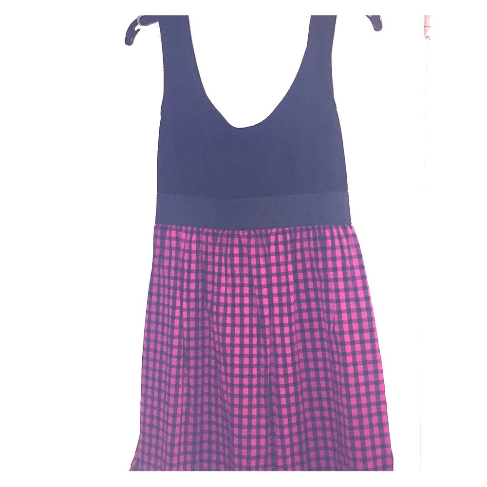 Black and magenta dress